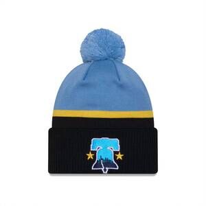 NEW PRO STANDARD phillies city connect knit beanie in blue navy blue